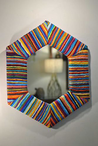 Hexagonal Mirror katran collection sahil sarthak